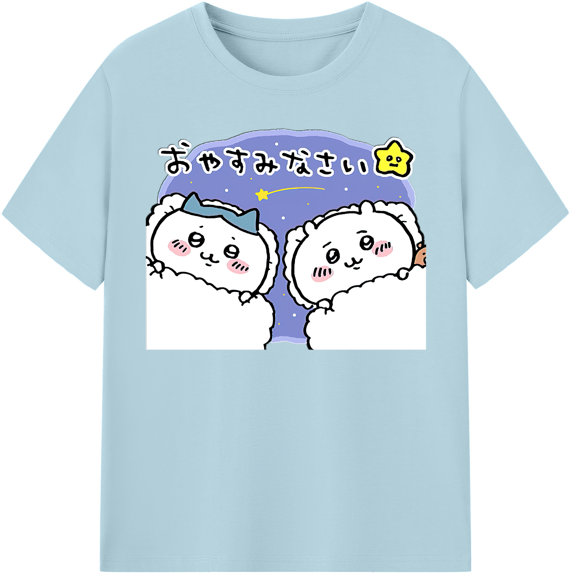 （画像用） ちいかわ ハチワレ Chii-kawa hachiware 綿100％半袖Tシャツ（フロントプリント）